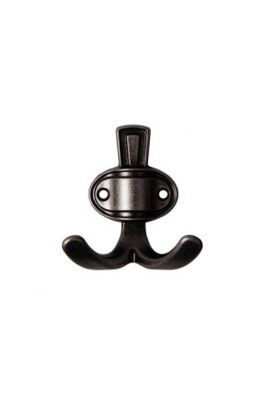 Крючок мебельный двухрожковый старинный черный K211ABL.2 Boyard