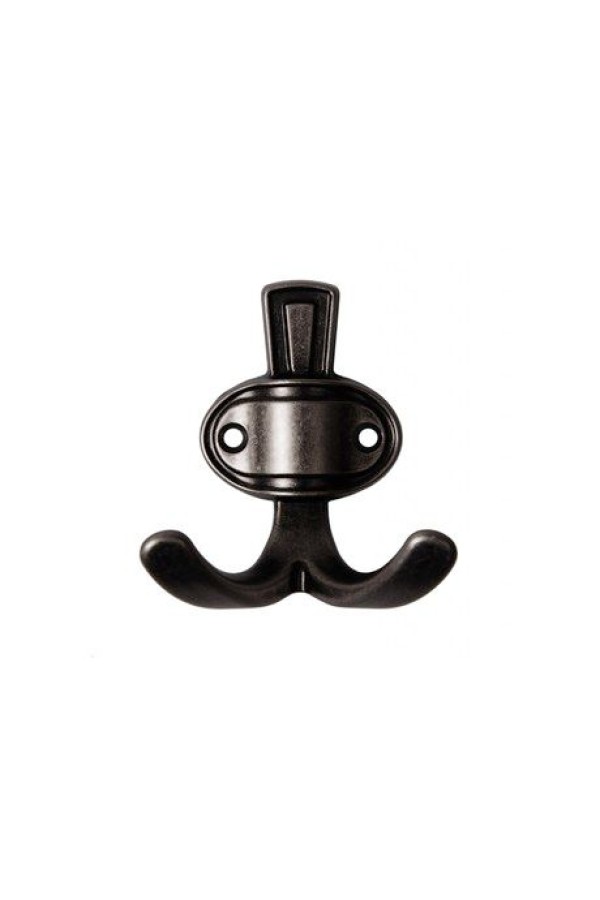 Крючок мебельный двухрожковый старинный черный K211ABL.2 Boyard