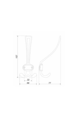 Крючок мебельный трехрожковый старинный черный K306ABL.2 Boyard