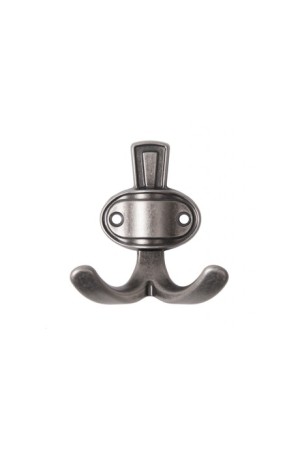 Крючок мебельный двухрожковый черный старинный цинк K211BAZ.2 Boyard