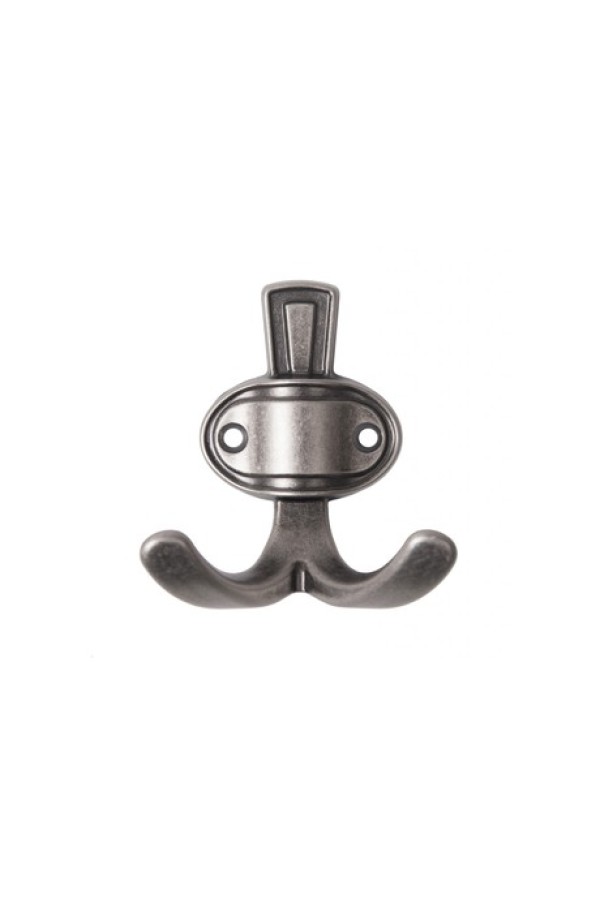 Крючок мебельный двухрожковый черный старинный цинк K211BAZ.2 Boyard