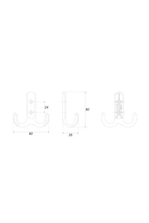 Крючок мебельный двухрожковый матовая старинная латунь K252MAB.6 Boyard