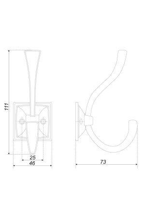 Крючок мебельный двухрожковый черный K216BL.8 Boyard