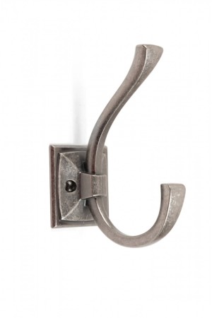 Крючок мебельный двухрожковый черный старинный цинк K216BAZ.8 Boyard