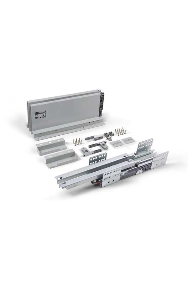 СТАРТ выдвижной ящик  PUSH тонкий 147*400мм, серый SB29GR.1/400