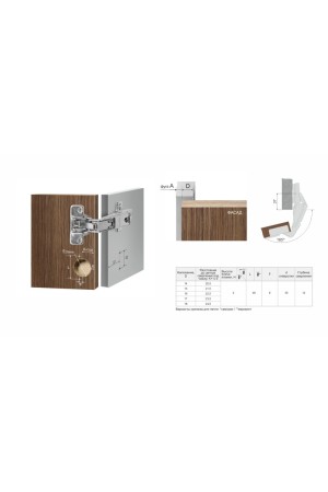 Петля мебельная накладная 165 градусов Н=2мм Н600А02 Boyard