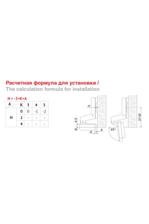 Петля мебельная вкладная мини 95 градусов Н=0мм с доводчиком для стеклянных дверей H505C/2610 Boyard