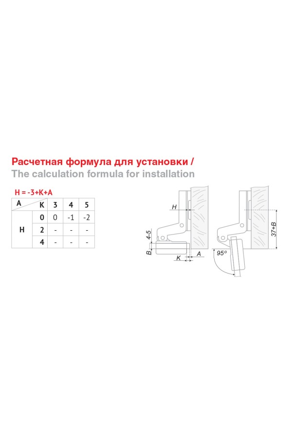 Петля мебельная вкладная мини 95 градусов Н=0мм с доводчиком для стеклянных дверей H505C/2610 Boyard