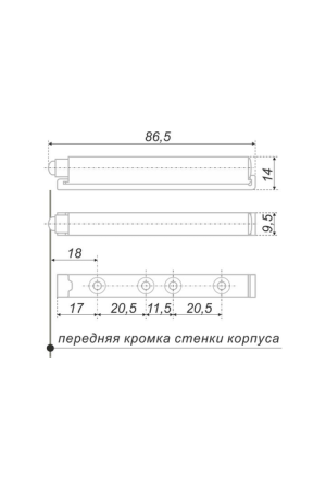 Упор-защелка с толкателем push-to-open серая AMF10/GR Boyard