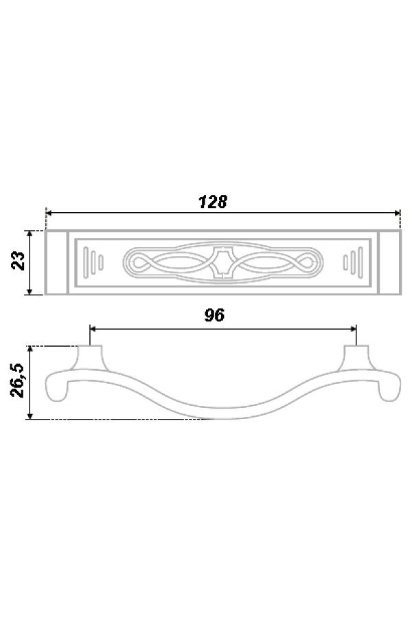 Ручка мебельная скоба 96мм старинная латунь (бронза) RS106AB.4/96 Boyard