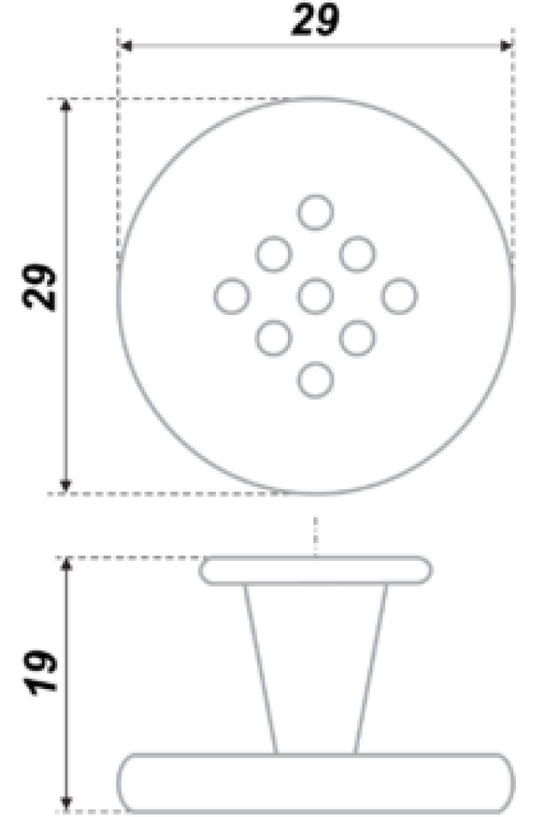 Ручка мебельная кнопка золото RC011GP.4 Boyard