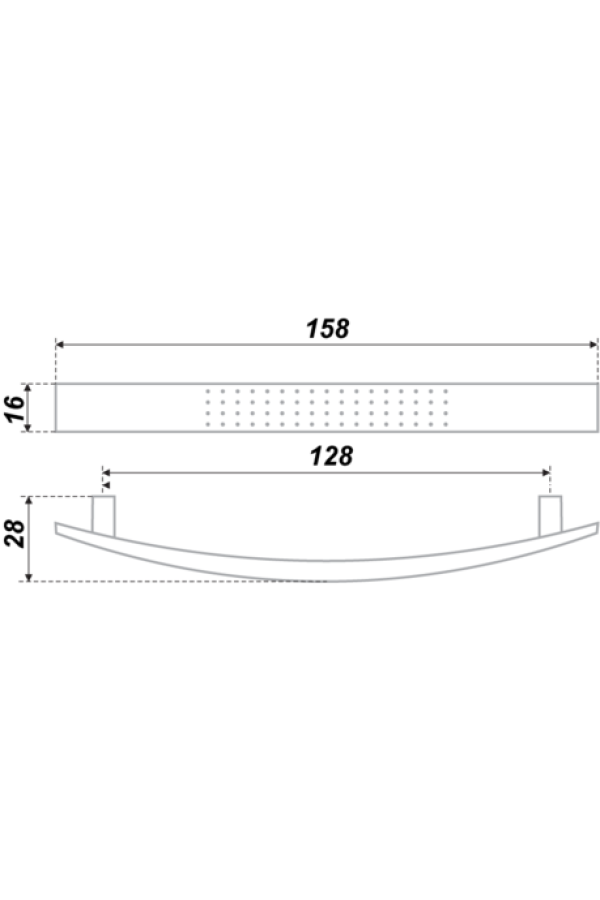 Ручка мебельная скоба 128мм хром RS002CP.4/128 Boyard