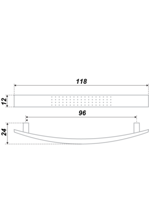 Ручка мебельная скоба 96мм золото RS002GP.4/96 Boyard