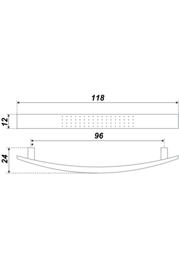 Ручка мебельная скоба 96мм золото RS002GP.4/96 Boyard