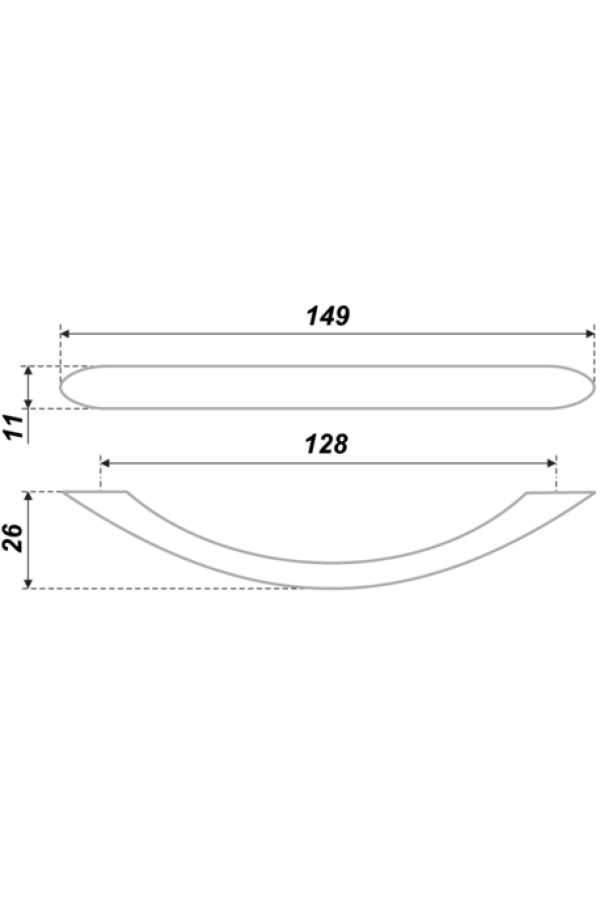 Ручка мебельная скоба 128мм хром RS008CP.3/128 Boyard