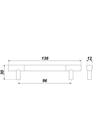 Ручка мебельная скоба 96мм хром/сатин RS055CP/SC.4/96 Boyard