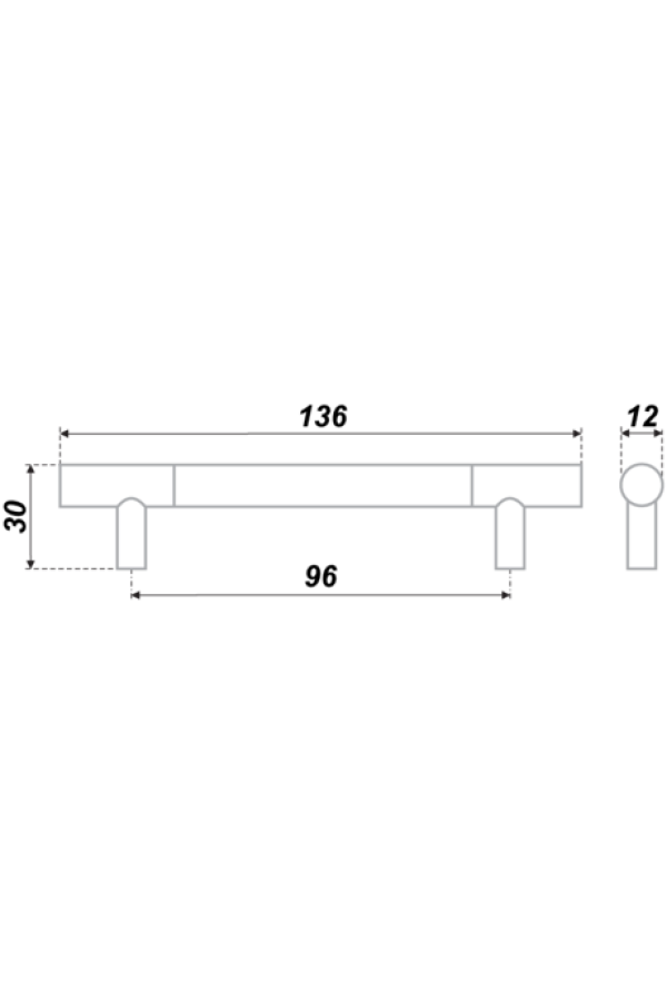 Ручка мебельная скоба 96мм хром/сатин RS055CP/SC.4/96 Boyard