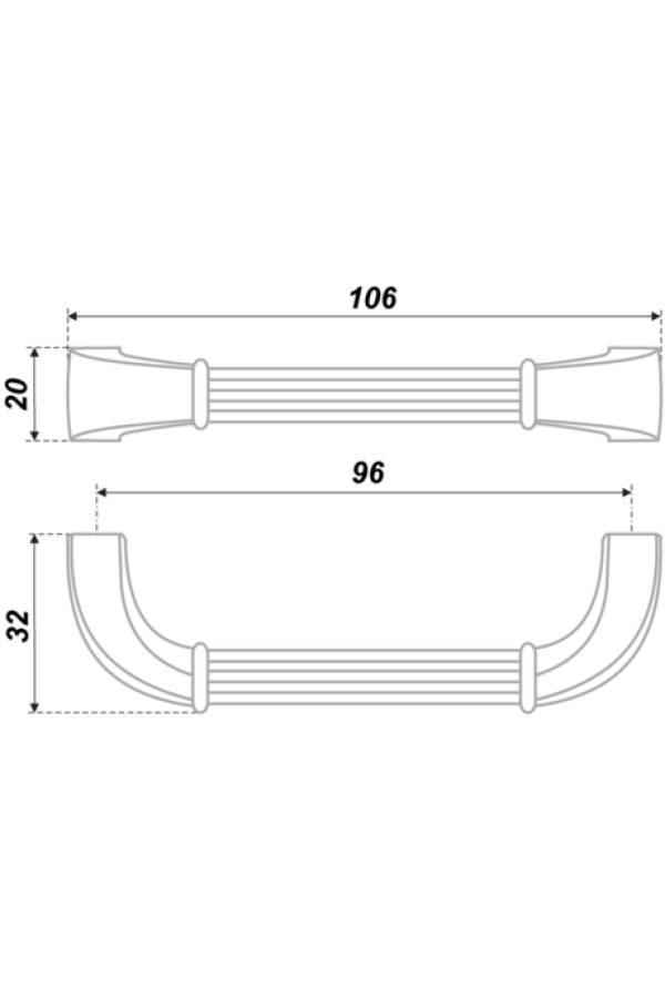 Ручка мебельная скоба 96мм старинная латунь (бронза) RS082AB.4/96 Boyard