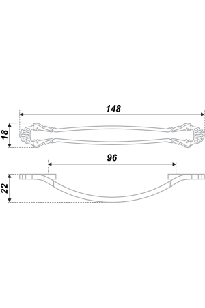Ручка мебельная скоба 96мм хром/белый RS430CP/W.4/96 Boyard