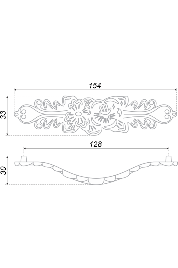 Ручка мебельная скоба 128мм хром с белым RS088CP/W.3/128 Boyard