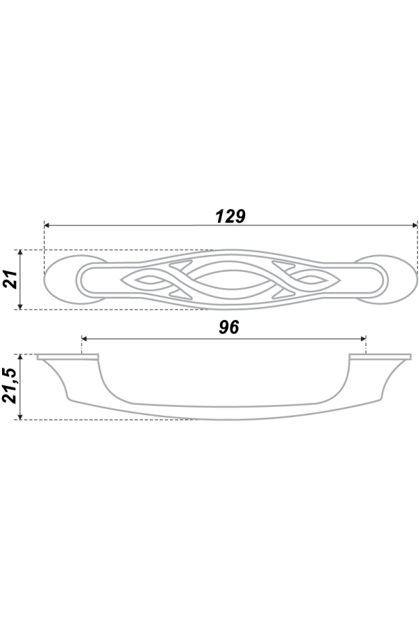 Ручка мебельная скоба 96мм старинная бронза RS407BAB.4/96 Boyard
