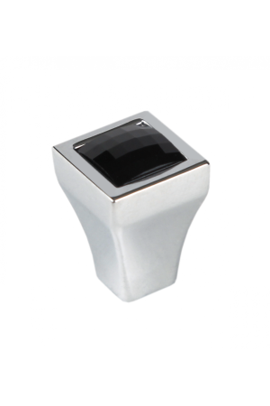 Ручка мебельная кнопка хром с кристаллами RC425CP/CrBl.4 Boyard