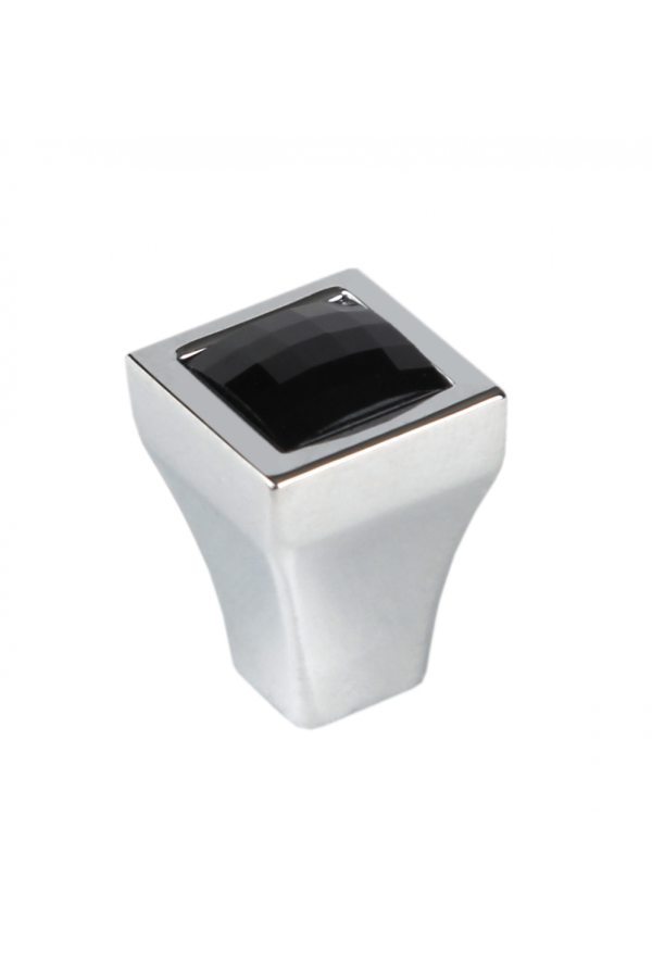 Ручка мебельная кнопка хром с кристаллами RC425CP/CrBl.4 Boyard