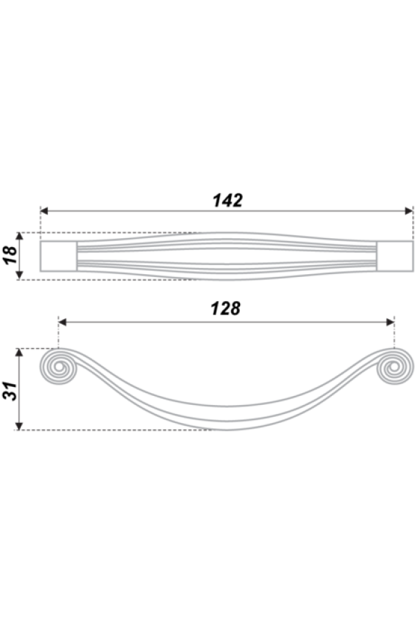 Ручка мебельная скоба 128мм брашированная старинная медь RS427BAC.4/128 Boyard