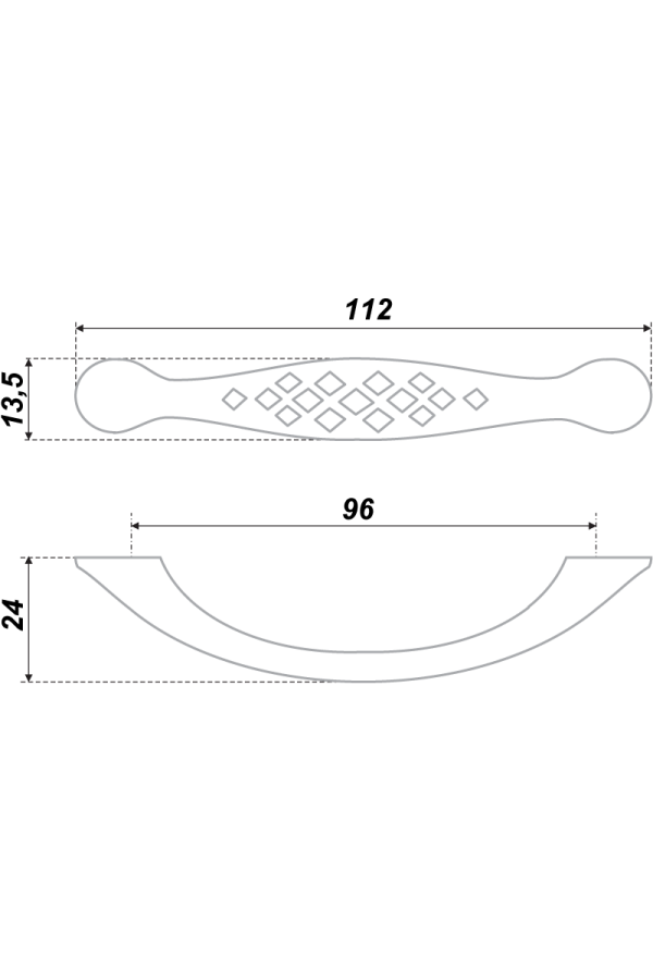 Ручка мебельная скоба 96мм старинная латунь (бронза) RS419EAB.3/96 Boyard