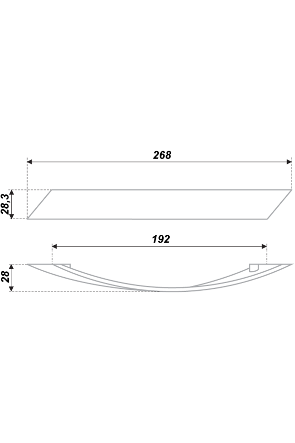 Ручка мебельная скоба 192мм сатиновый никель RS183SN.4/192 Boyard