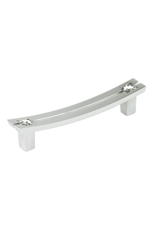 Ручка мебельная скоба 96мм хром с кристаллами RS408CP/CrT.4/96 Boyard