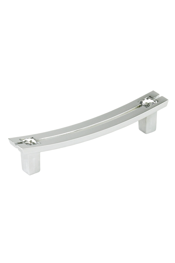 Ручка мебельная скоба 96мм хром с кристаллами RS408CP/CrT.4/96 Boyard