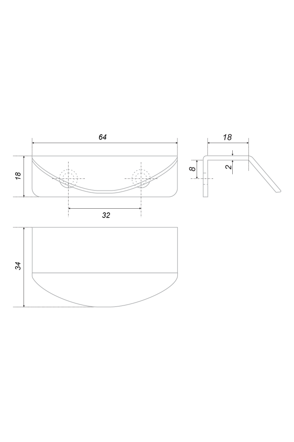 Ручка мебельная торцевая 32мм хром RT007CP.1/32 Boyard