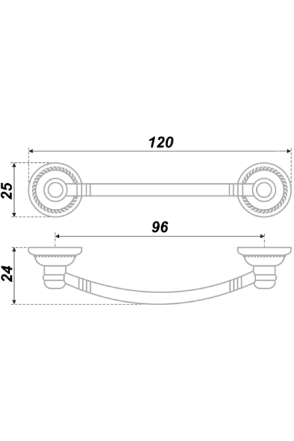 Ручка мебельная скоба 96мм старинная латунь (бронза) RS096AB.4/96 Boyard