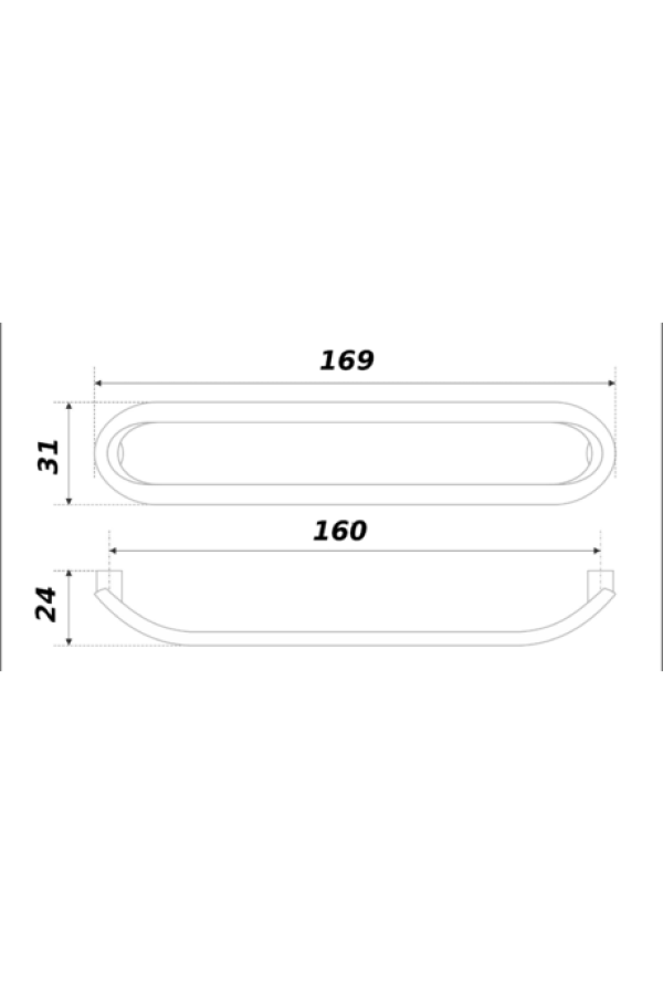 Ручка мебельная скоба 160мм атласный сатиновый никель RS283BSN.3/160 Boyard