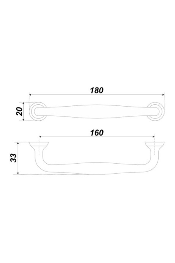 Ручка мебельная скоба 160мм черный матовый RS433BL.4/160