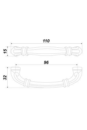 Ручка мебельная скоба 96мм старинный цинк RS439BAZ.4/96 Boyard