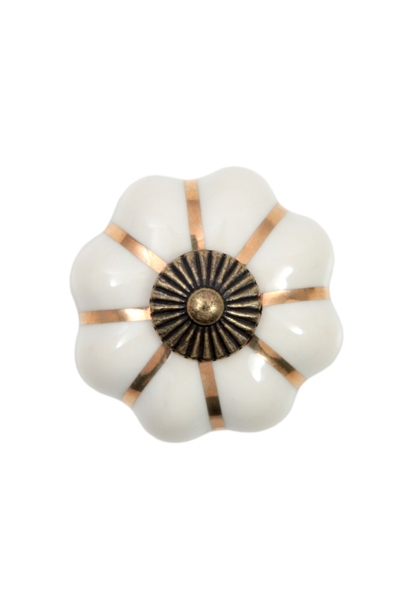 Ручка мебельная кнопка старинная латунь (бронза) с керамической вставкой RC055AB.3/W17 Boyard