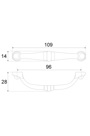 Ручка мебельная скоба 96мм старинный цинк RS081BAZ.3/96 Boyard