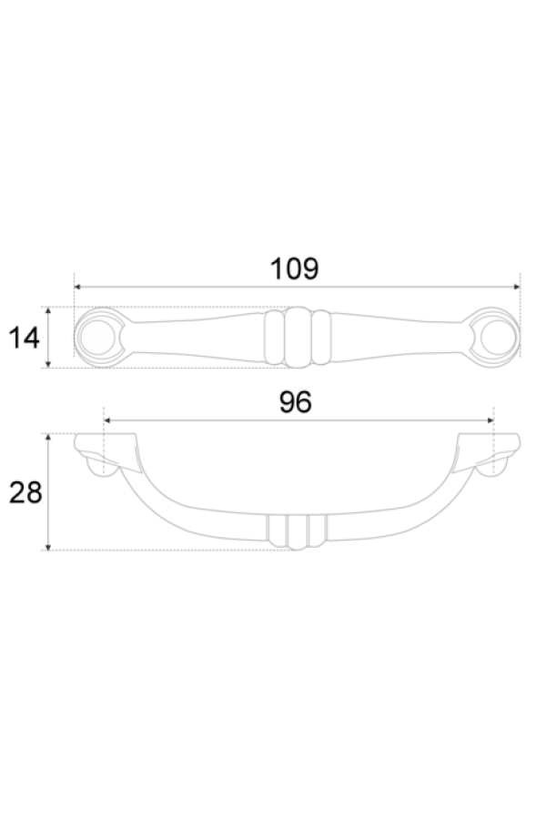 Ручка мебельная скоба 96мм старинный цинк RS081BAZ.3/96 Boyard