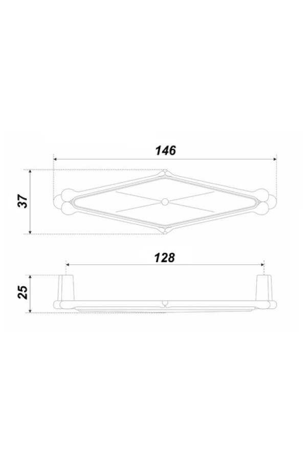 Ручка мебельная скоба 128мм старинный цинк с керамической вставкой RS118BAZ.4/128/W Boyard