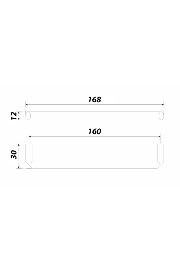 Ручка мебельная скоба 160мм атласный сатиновый никель RS296MBSN.4/160 Boyard