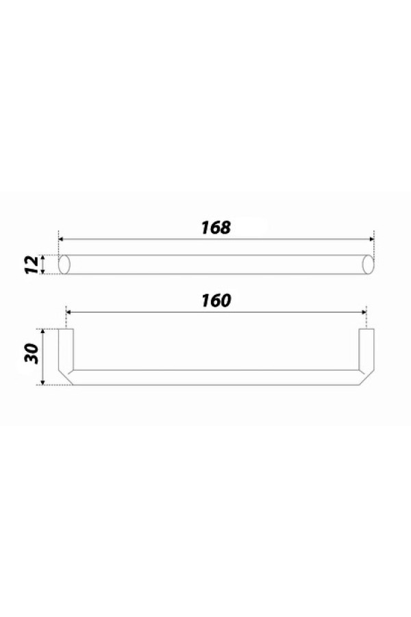 Ручка мебельная скоба 160мм черный матовый RS296BL.4/160 Boyard