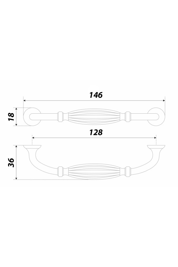 Ручка мебельная скоба 128мм старинный цинк RS464BAZ.5/128 Boyard