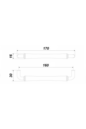 Ручка мебельная скоба 160мм старинный черный RS446ABL.4/160 Boyard