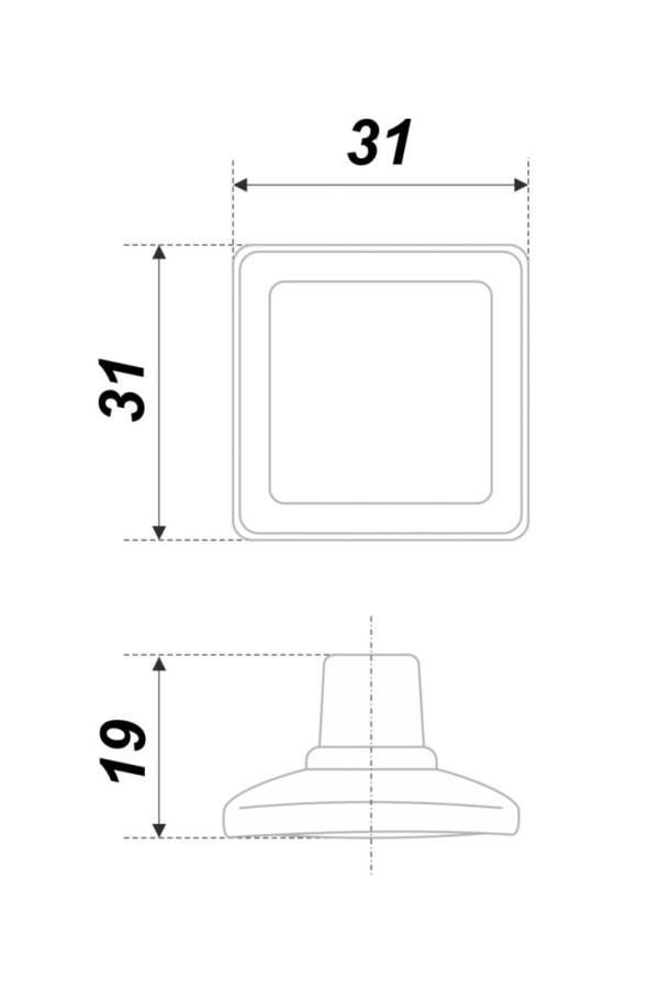 Ручка мебельная кнопка старинный цинк с керамической вставкой RC113BAZ.4/W Boyard