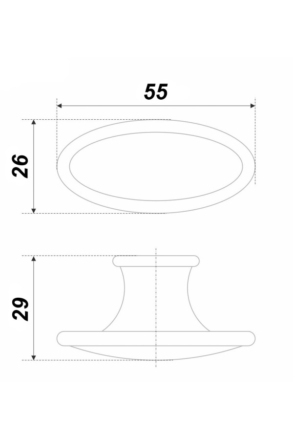 Ручка мебельная кнопка хром с керамической вставкой RC109CP.4/W Boyard