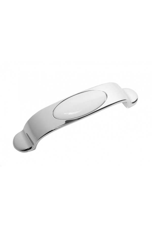 Ручка мебельная скоба 96мм хром с керамической вставкой RS119CP.4/96/W Boyard