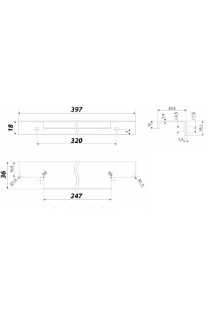 Ручка мебельная торцевая 320мм черный RT109BL.1/000/400 Boyard
