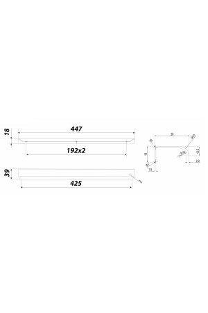 Ручка мебельная торцевая 384мм матовое золото RT110SG.1/000/450 Boyard